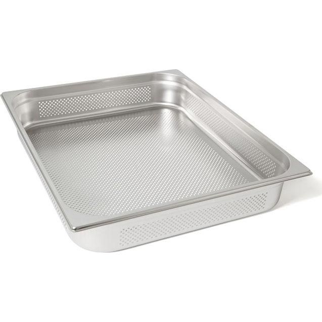 Rieber RVS geperforeerde gastronorm bak - zonder grepen - 2/1 GN - 100 mm. - 21104