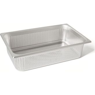 Rieber RVS geperforeerde gastronorm bak - zonder grepen - 1/1 GN - 140 mm. - 11144